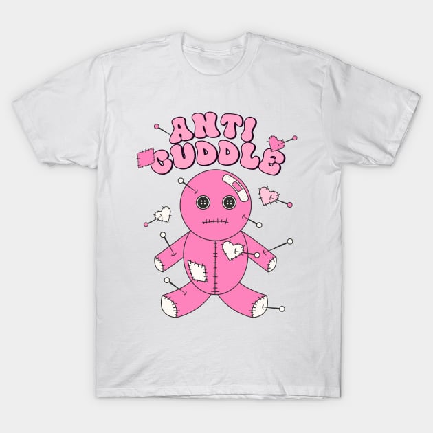 Anti Cuddle , Pink Quirky Emo , Subversive T-Shirt by David white